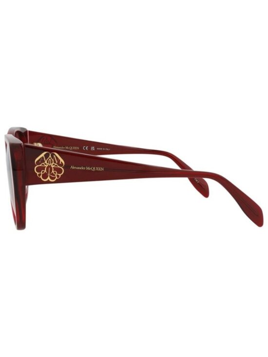 New Alexander McQueen Womens Cat Eye Burgundy Burgundy Red Fashion Designer Sung